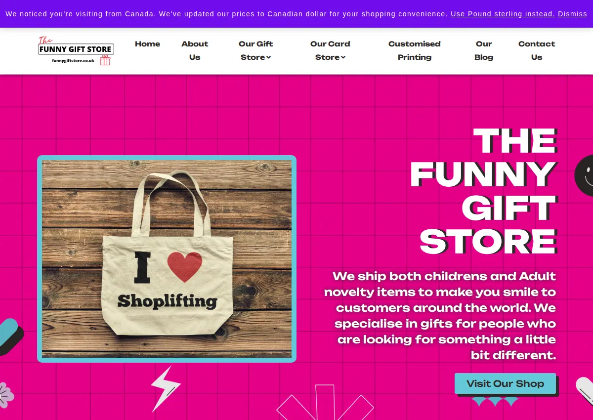 Store homepage