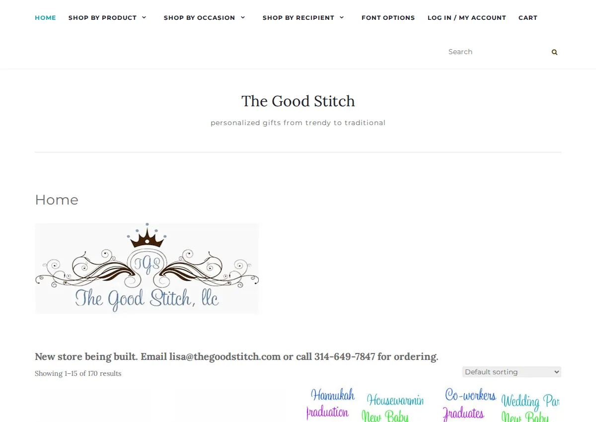 Store homepage