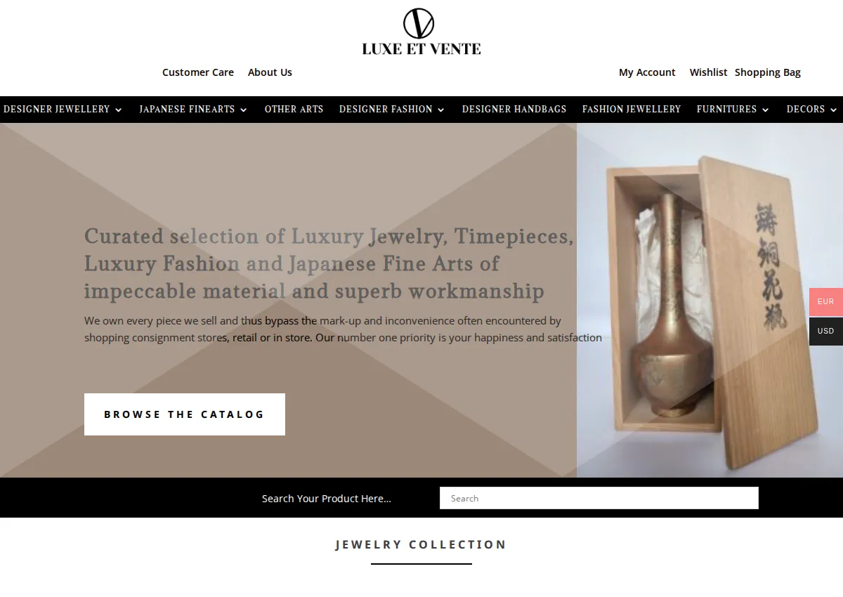 Store homepage