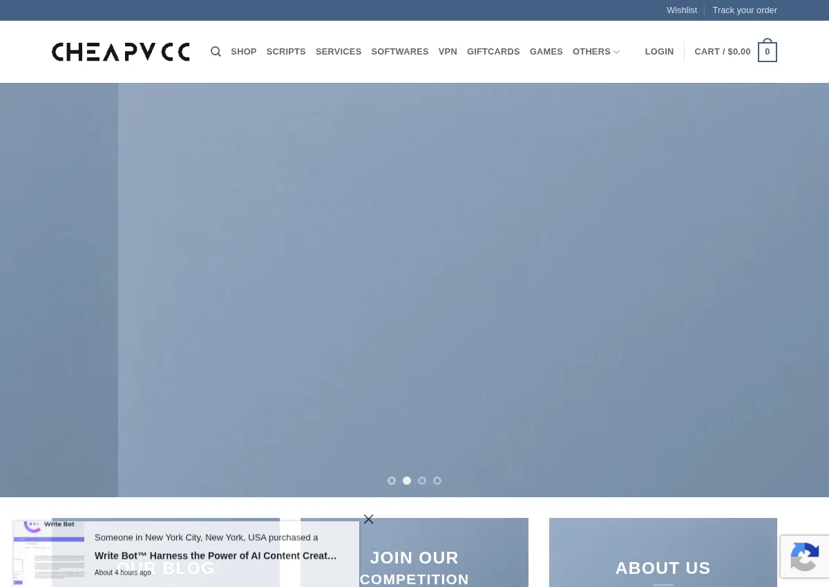 Store homepage