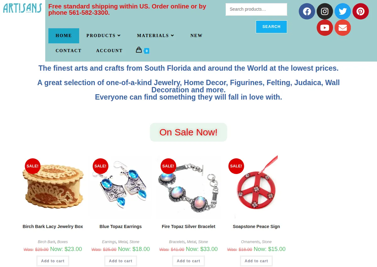 Store homepage