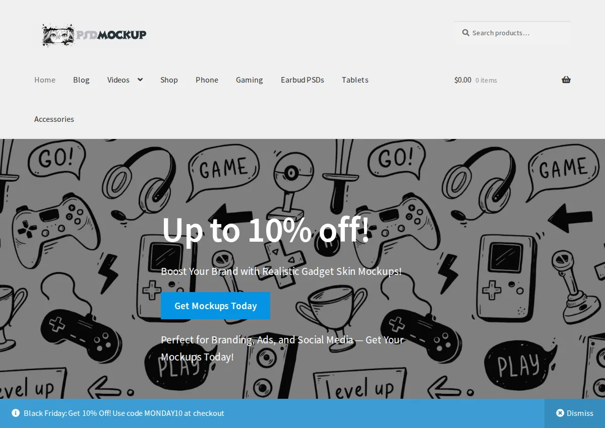 Store homepage