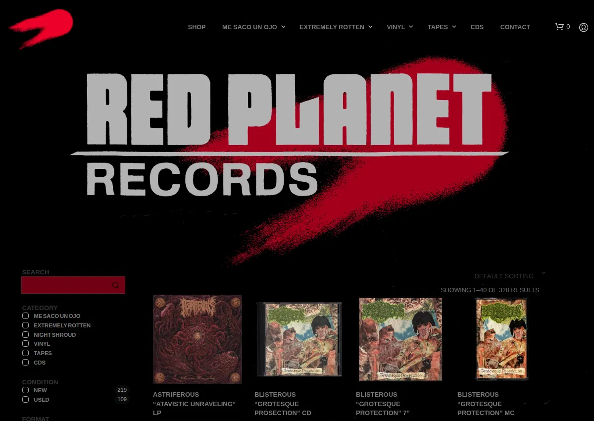 Store homepage