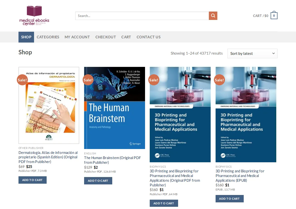 Store homepage