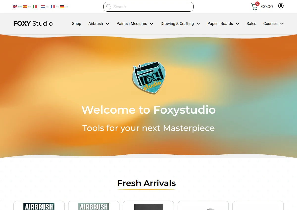 Store homepage