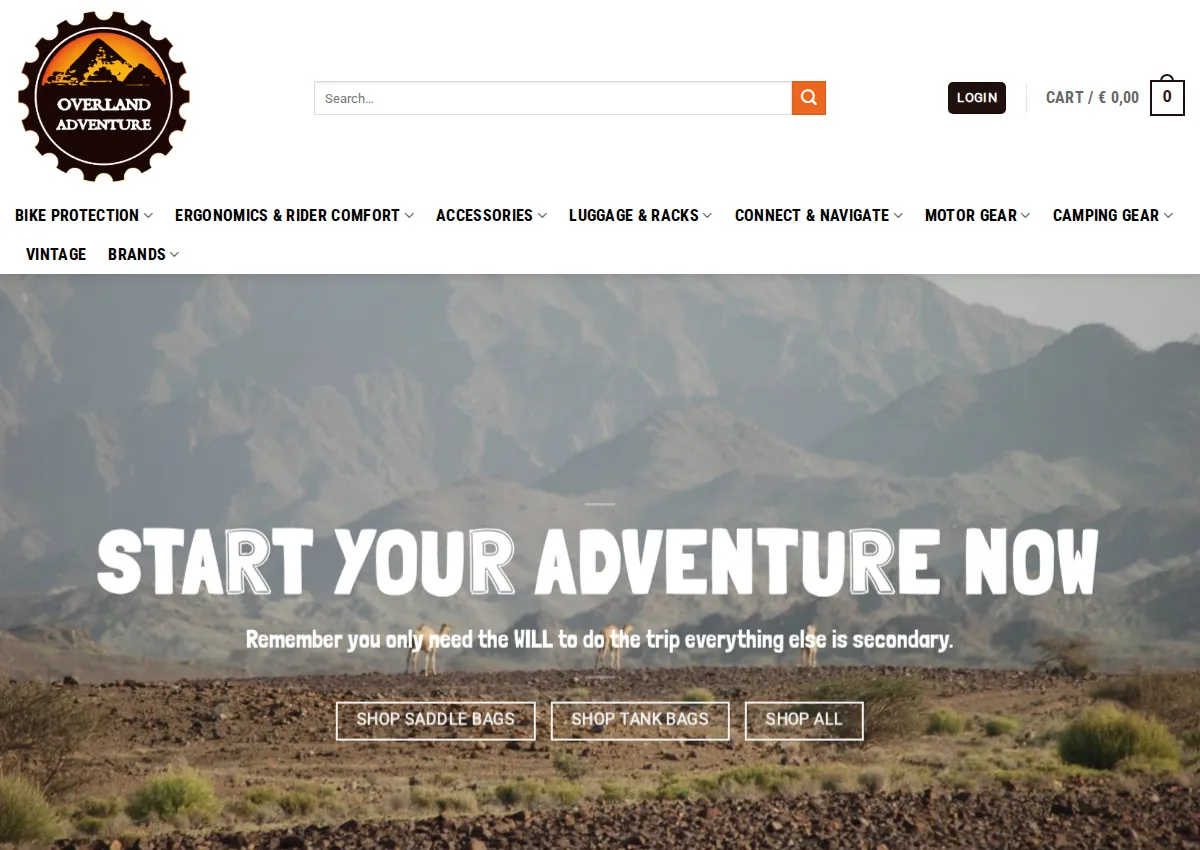 Store homepage
