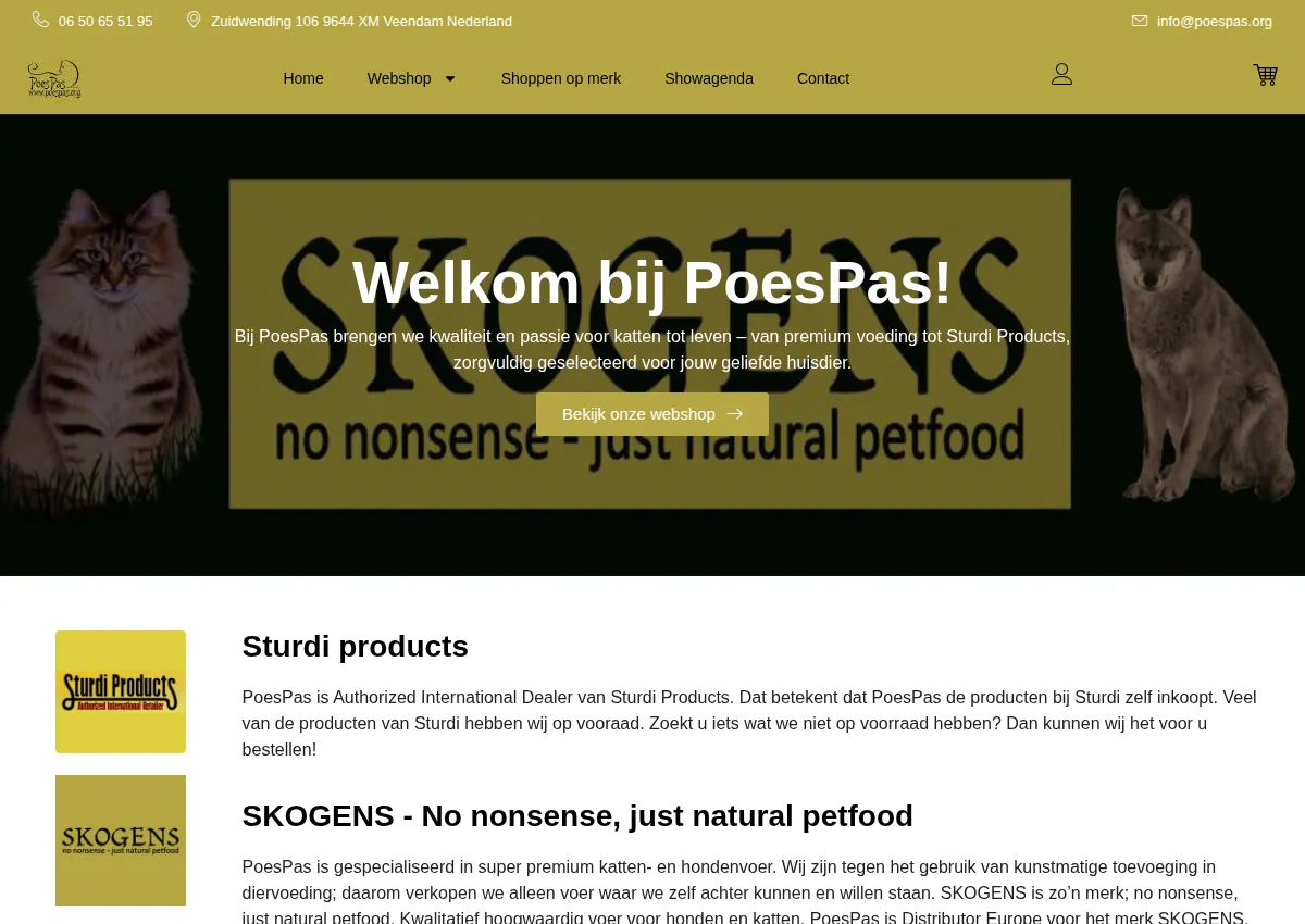 Store homepage