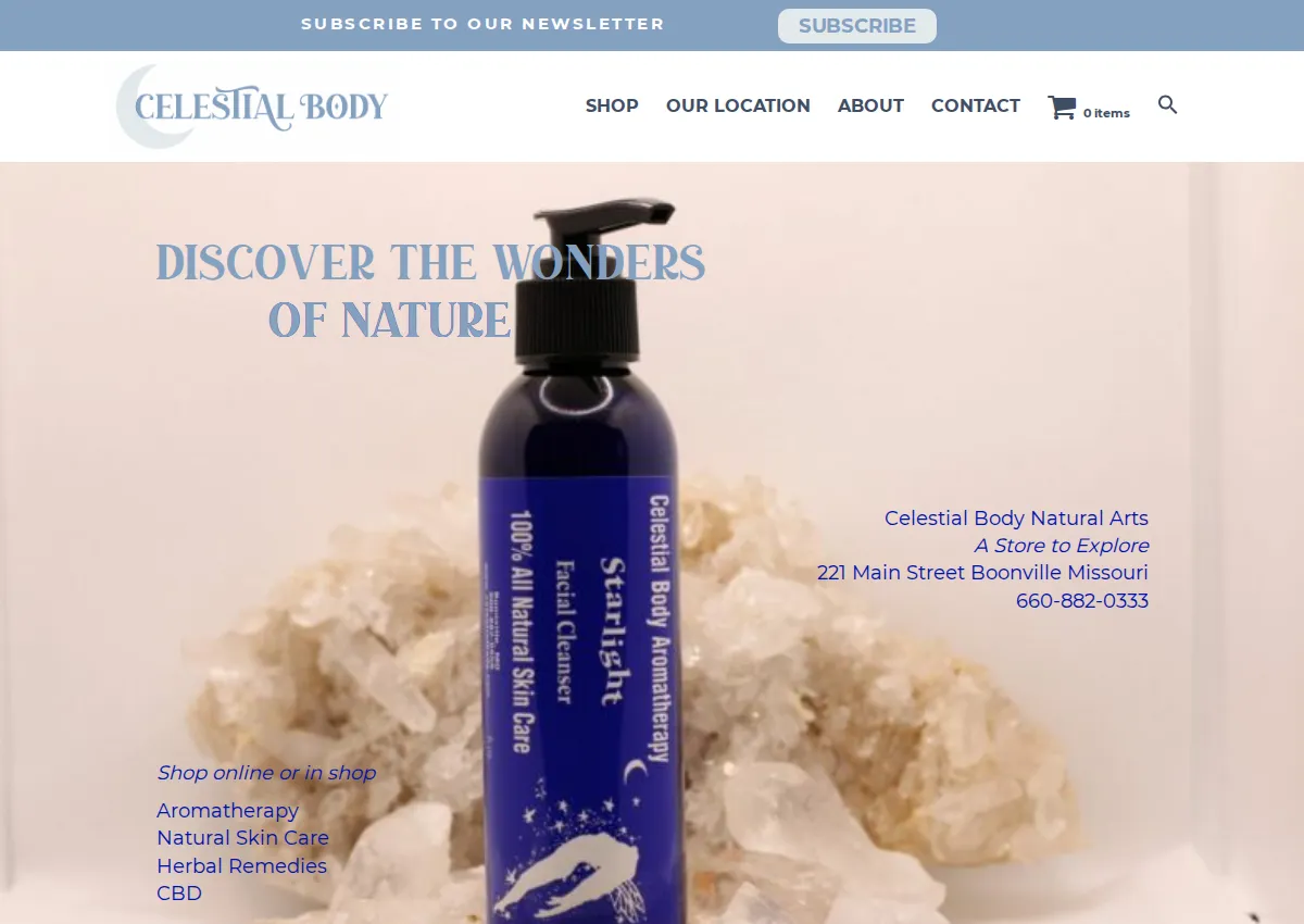 Store homepage
