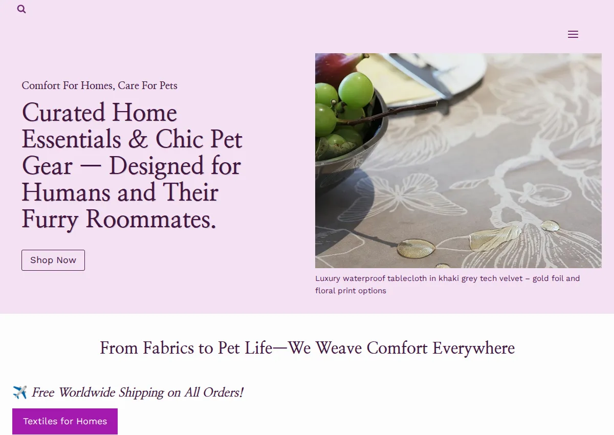 Store homepage