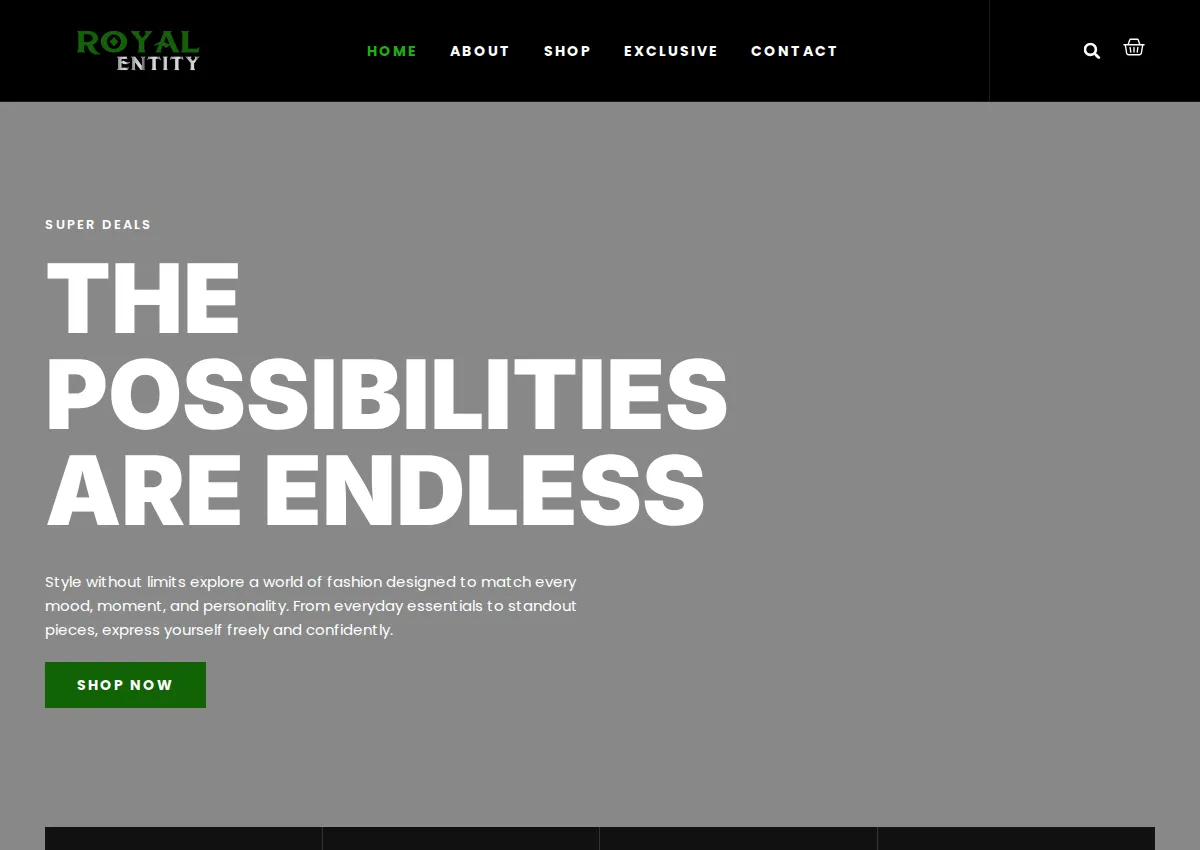 Store homepage