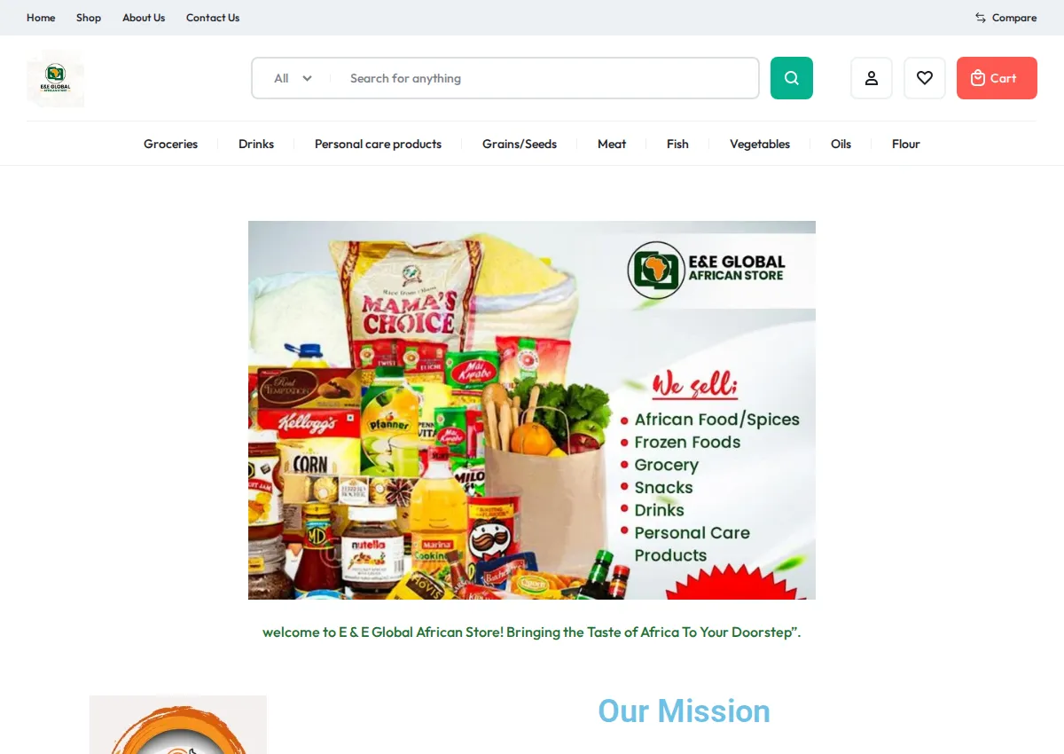 Store homepage
