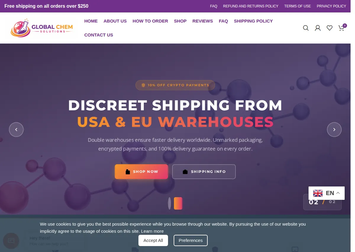 Store homepage