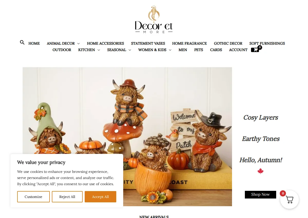 Store homepage