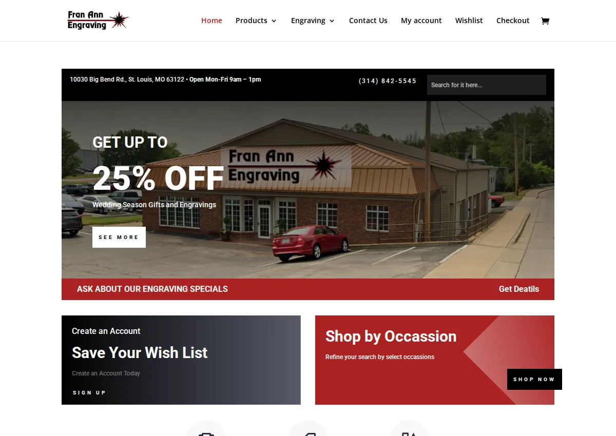 Store homepage