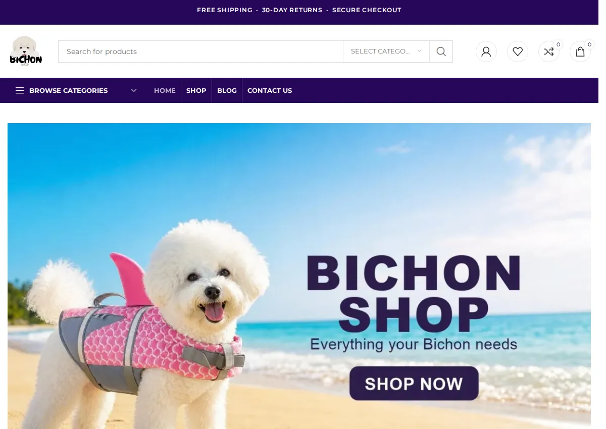Store homepage