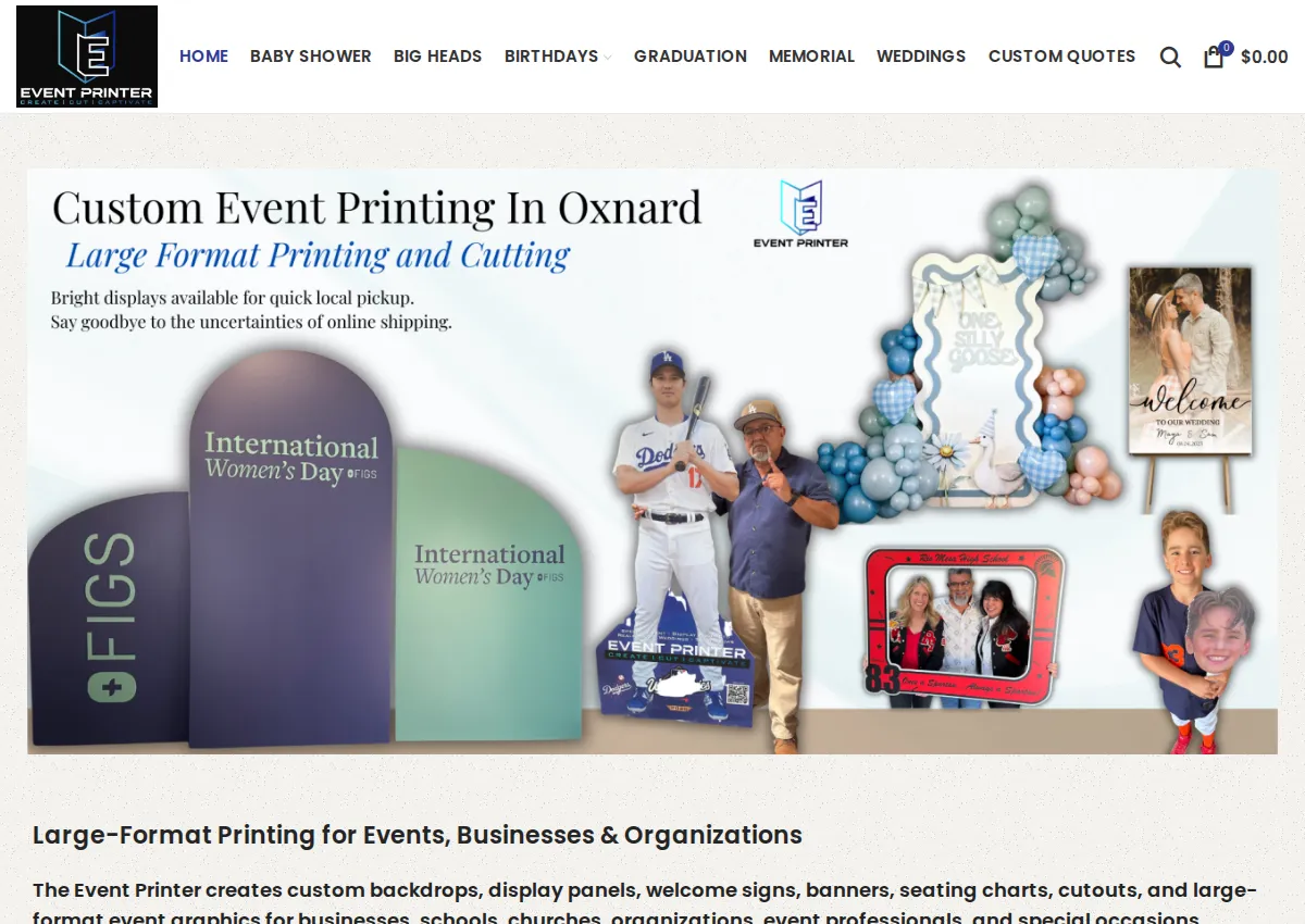 Store homepage