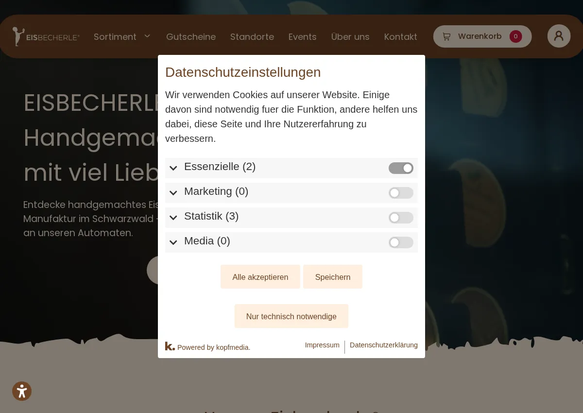 Store homepage