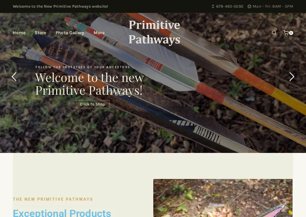 Store homepage