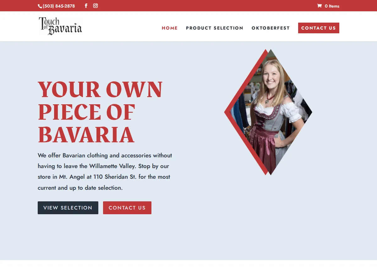 Store homepage