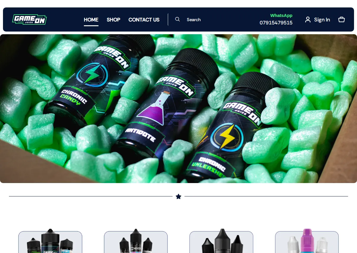 Store homepage