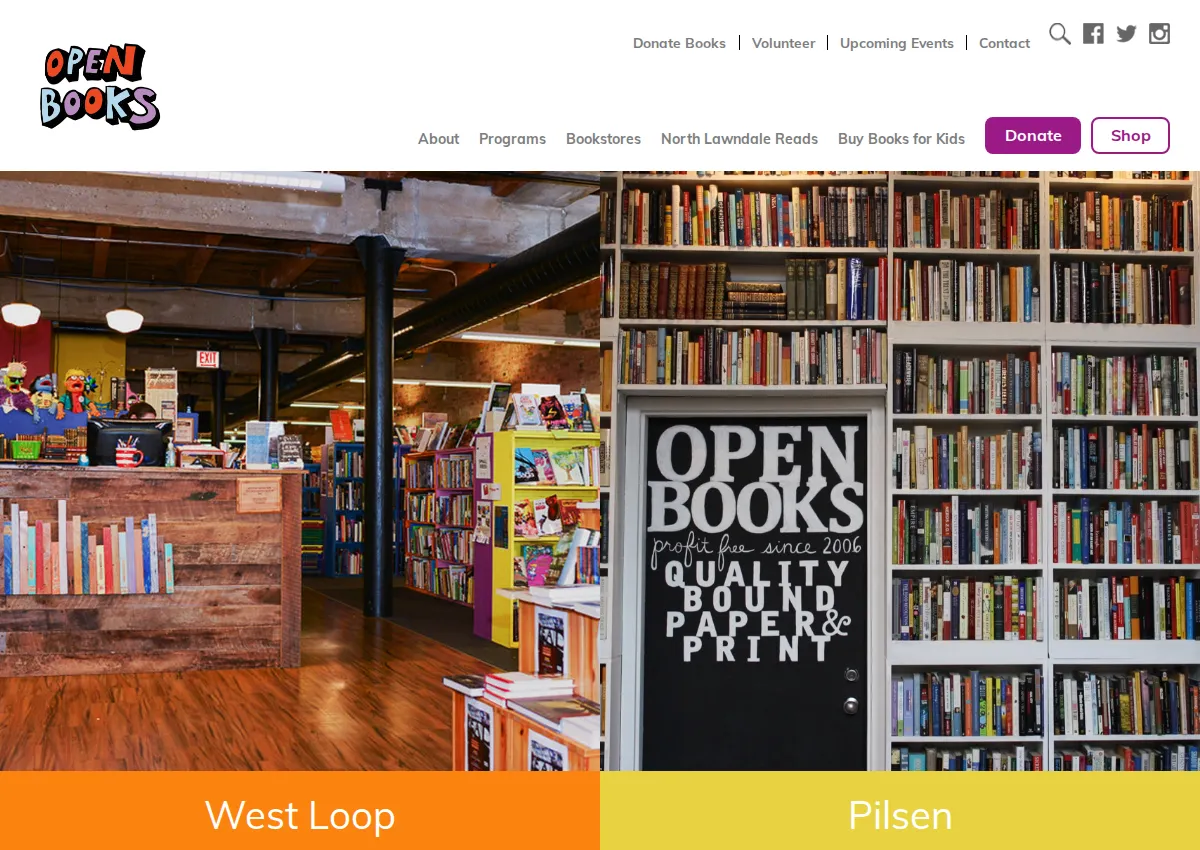 Store homepage