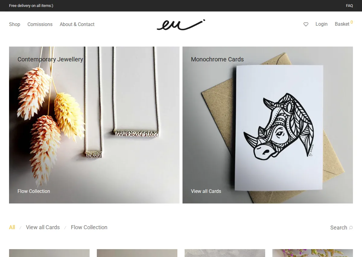 Store homepage