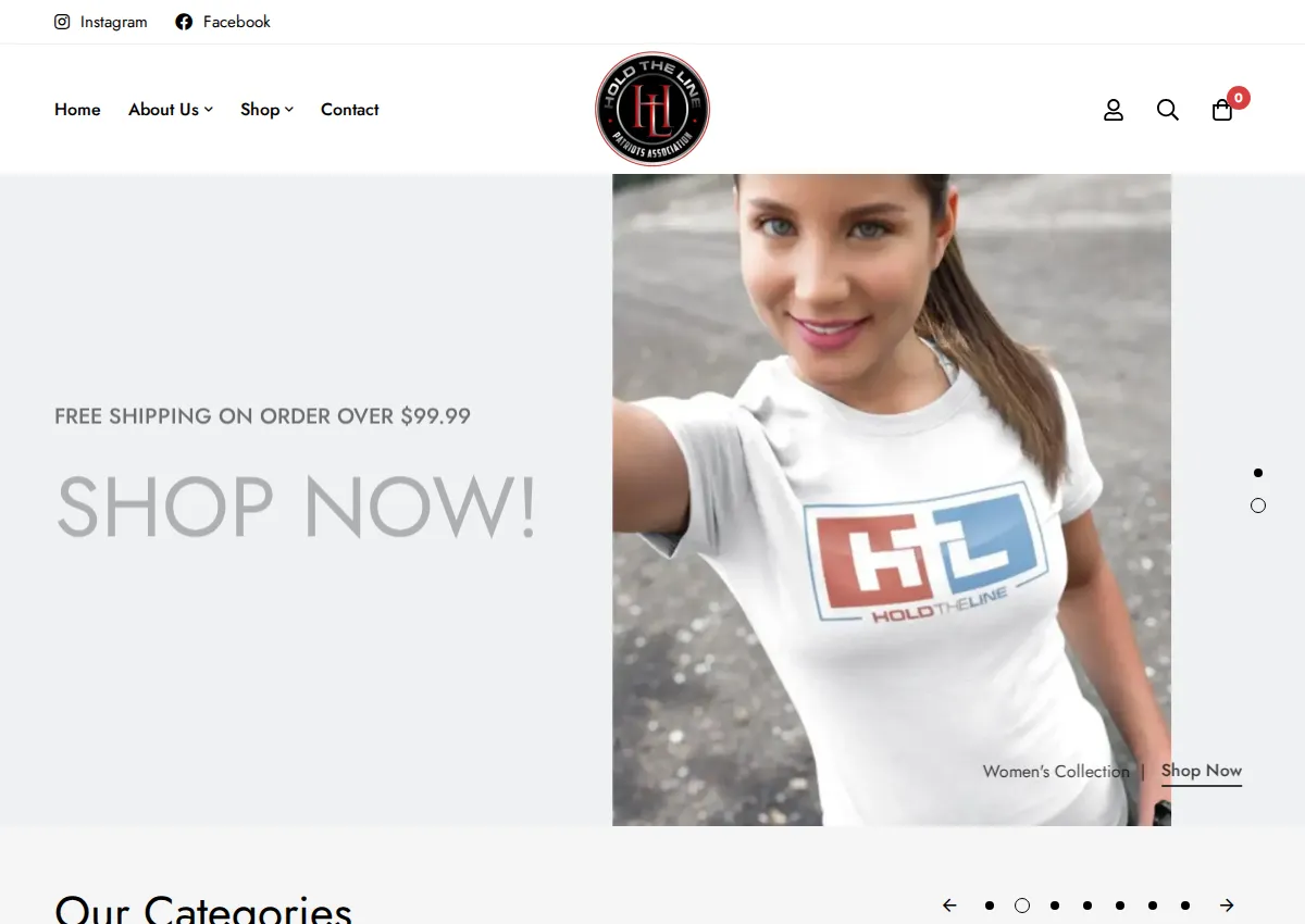 Store homepage