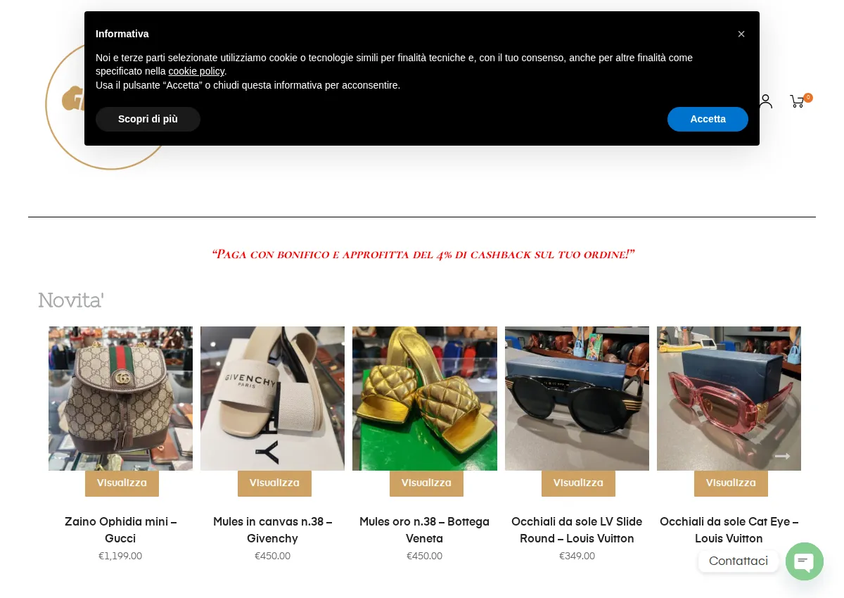 Store homepage