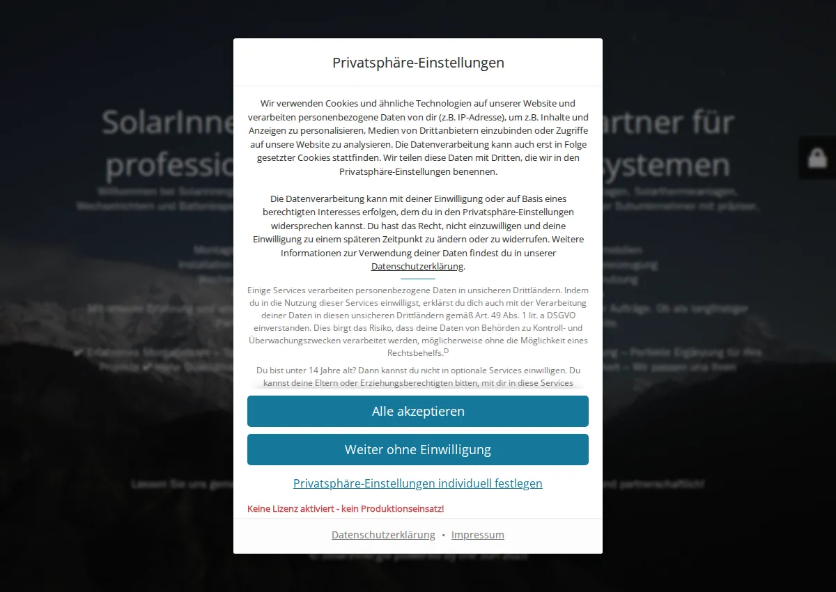 Store homepage