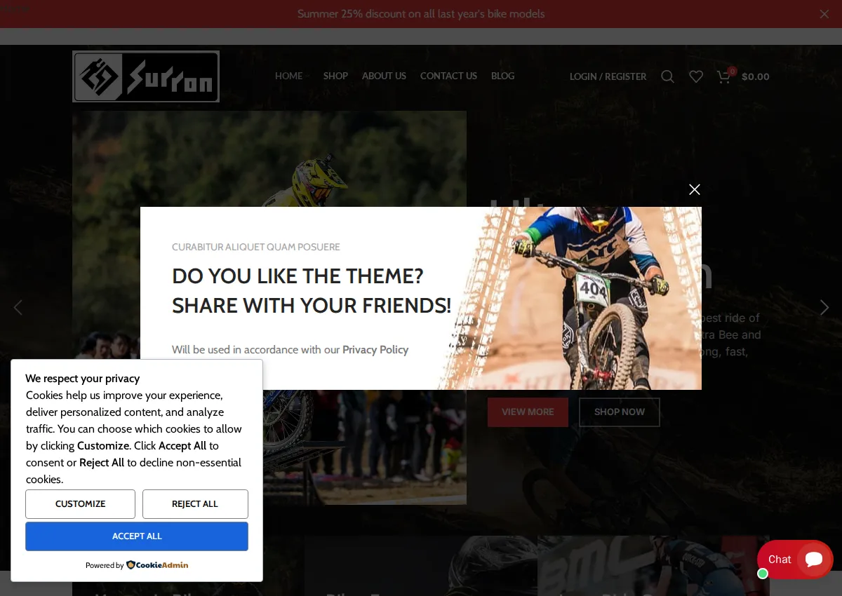 Store homepage