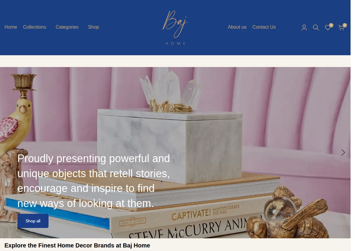 Store homepage