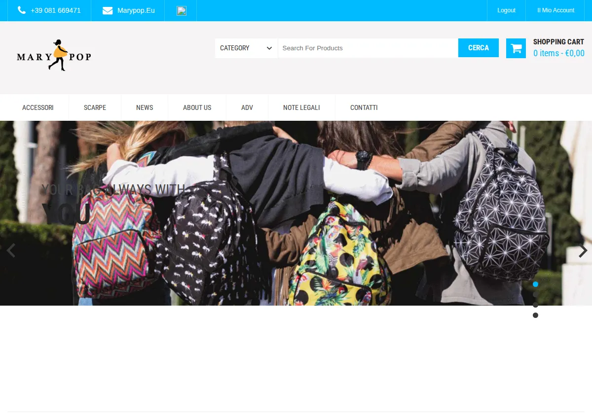 Store homepage