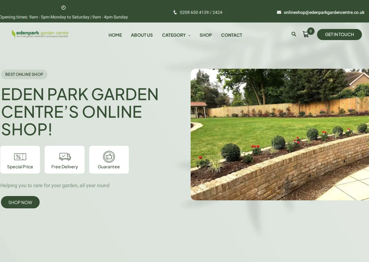 Store homepage