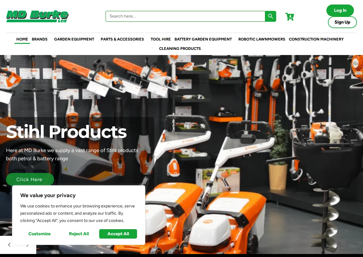 Store homepage