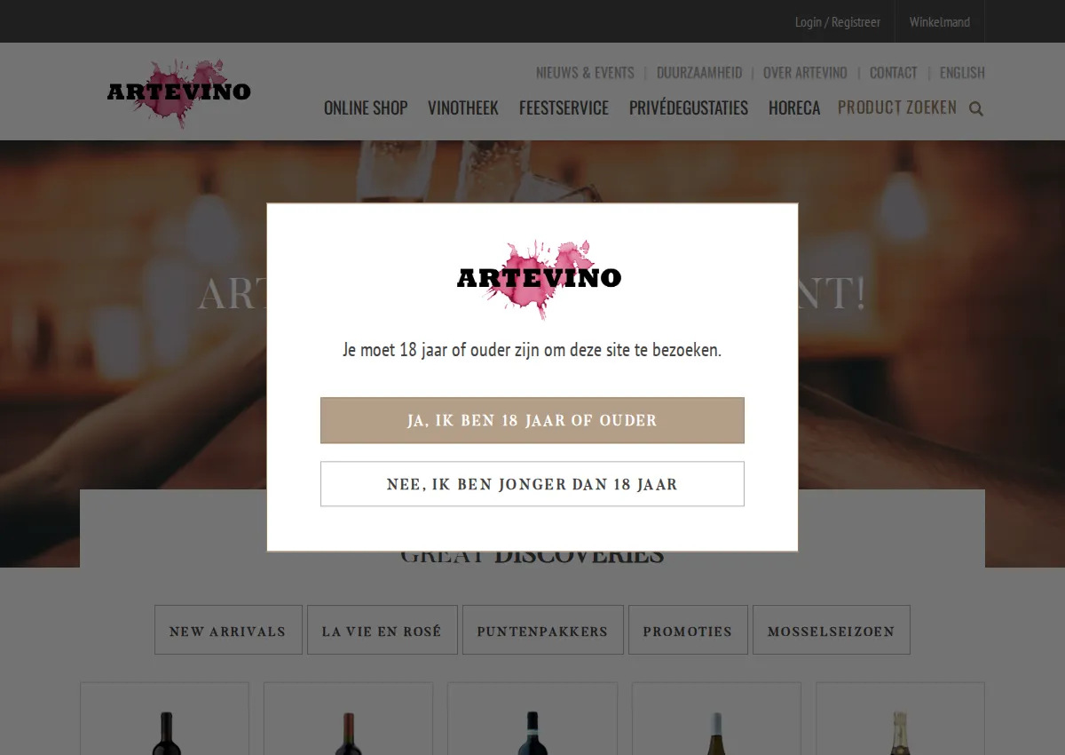 Store homepage