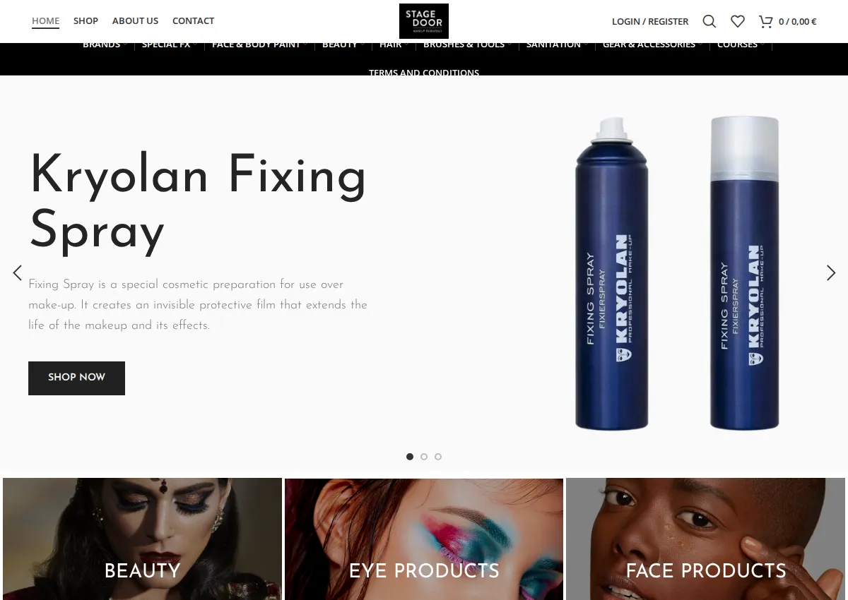 Store homepage