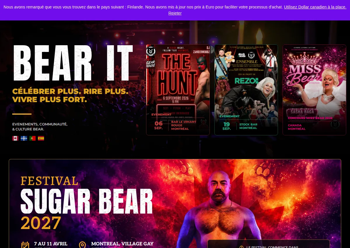Store homepage