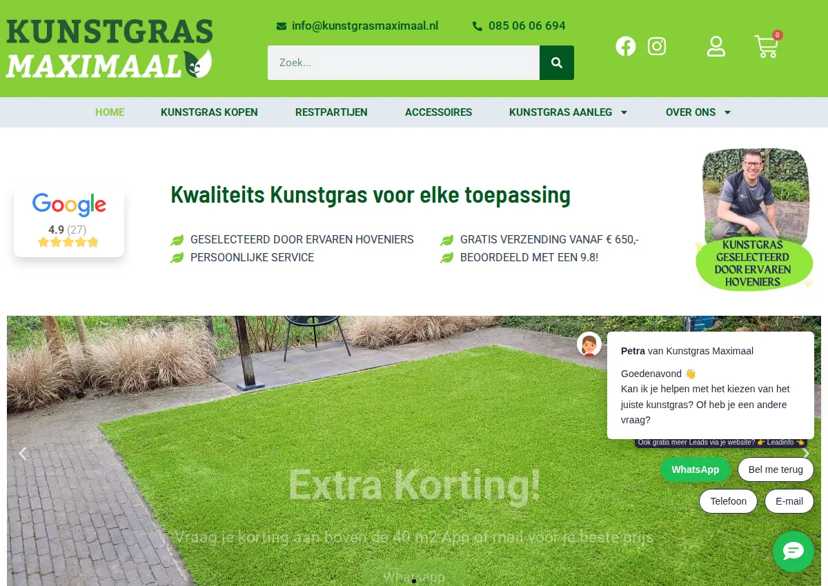 Store homepage