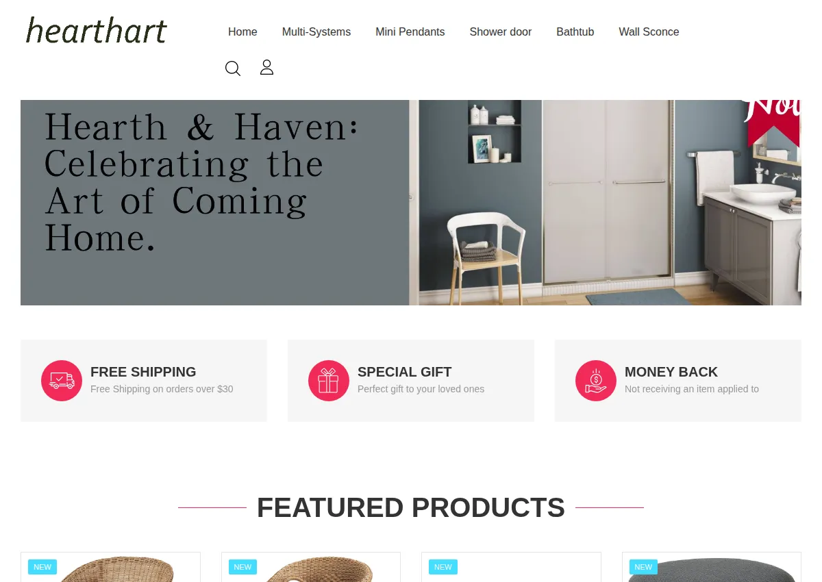 Store homepage