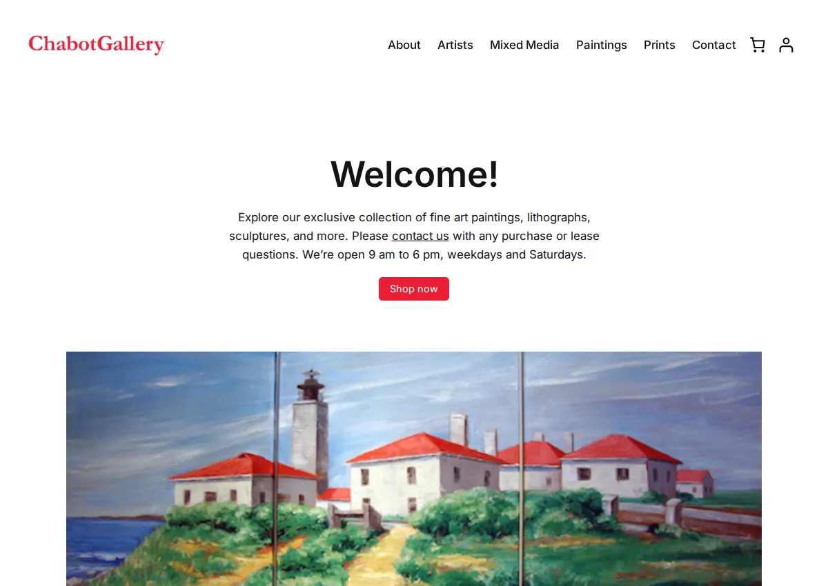 Store homepage