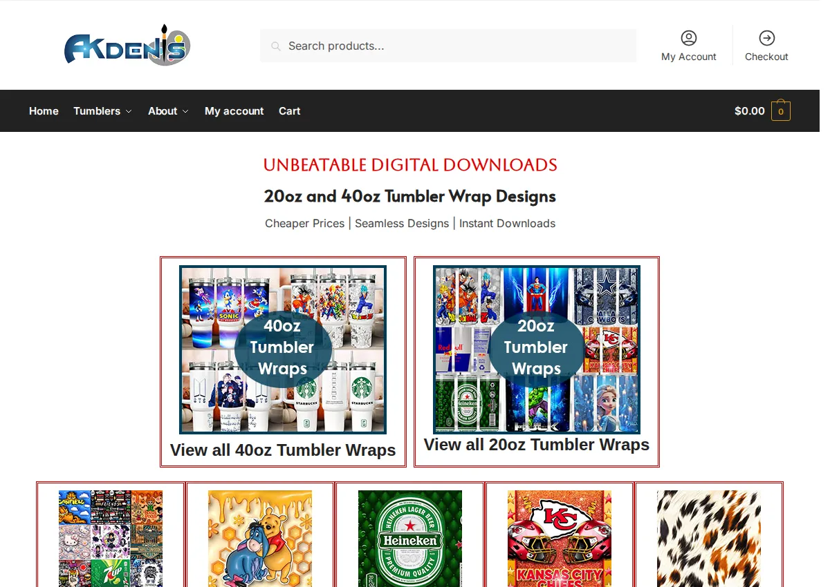 Store homepage