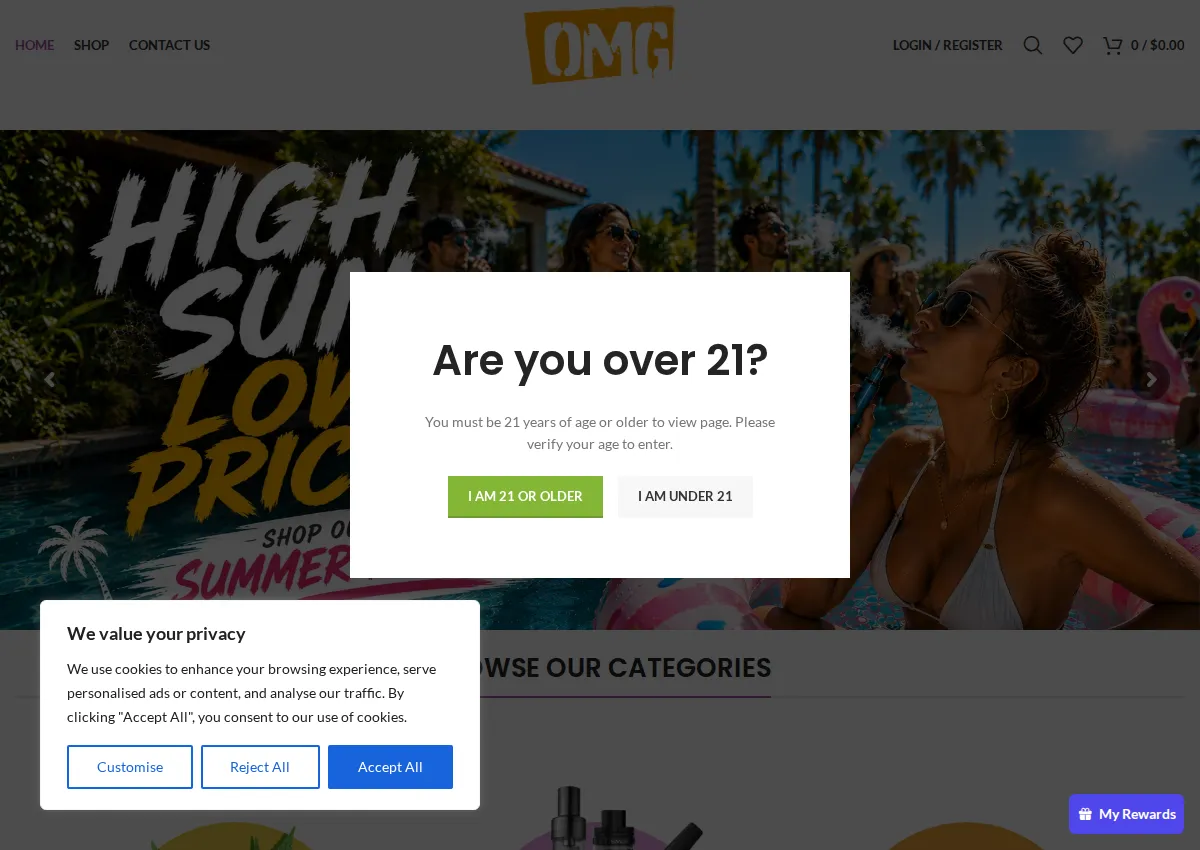 Store homepage
