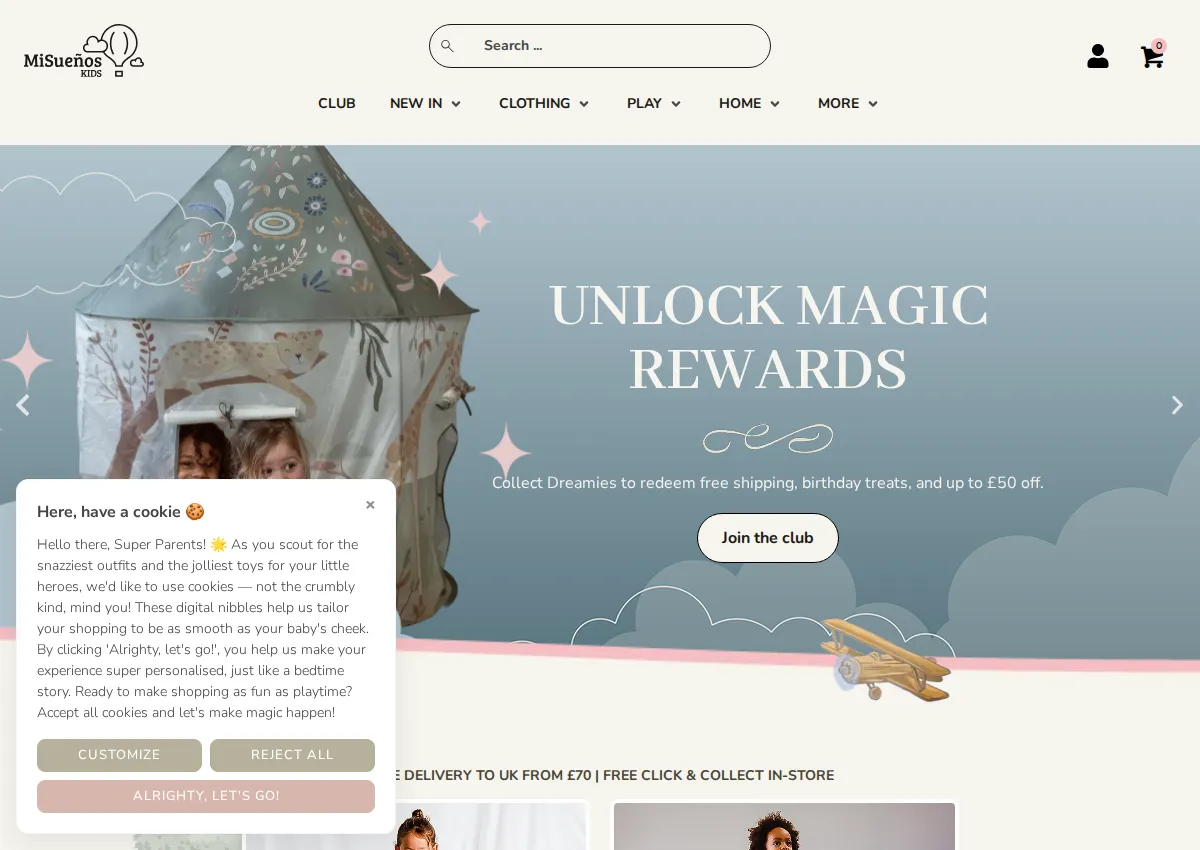 Store homepage