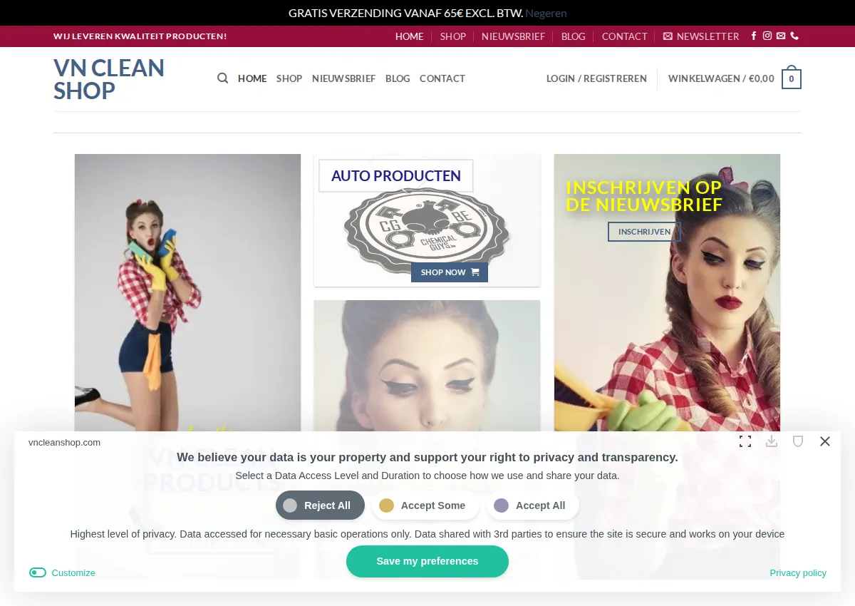 Store homepage