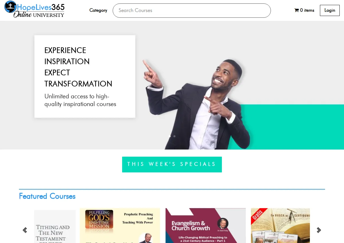 Store homepage