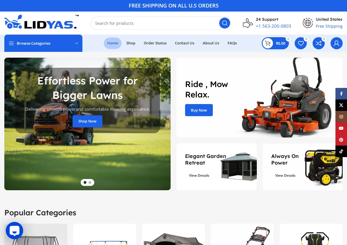 Store homepage