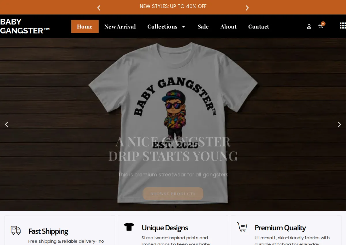 Store homepage