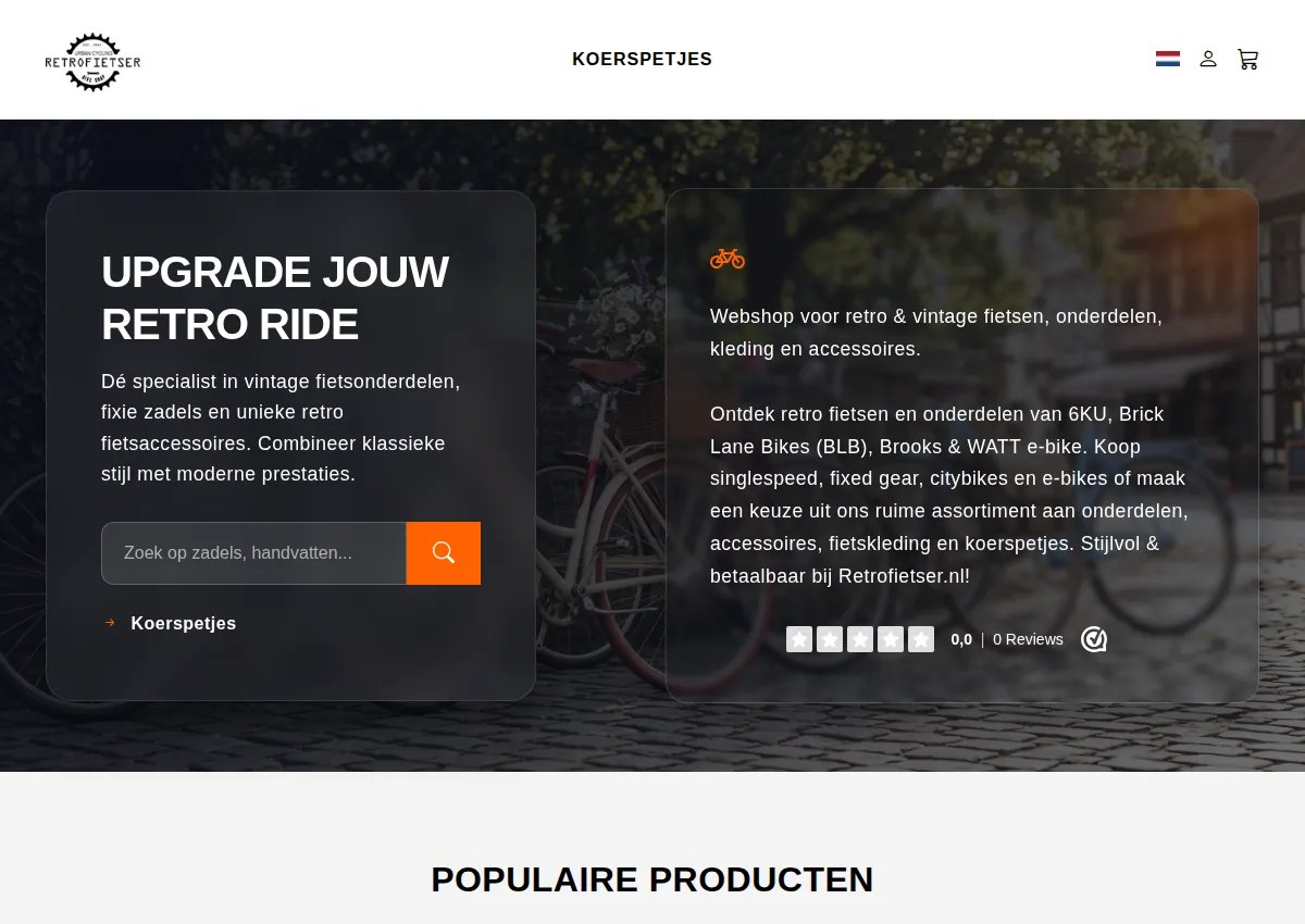 Store homepage