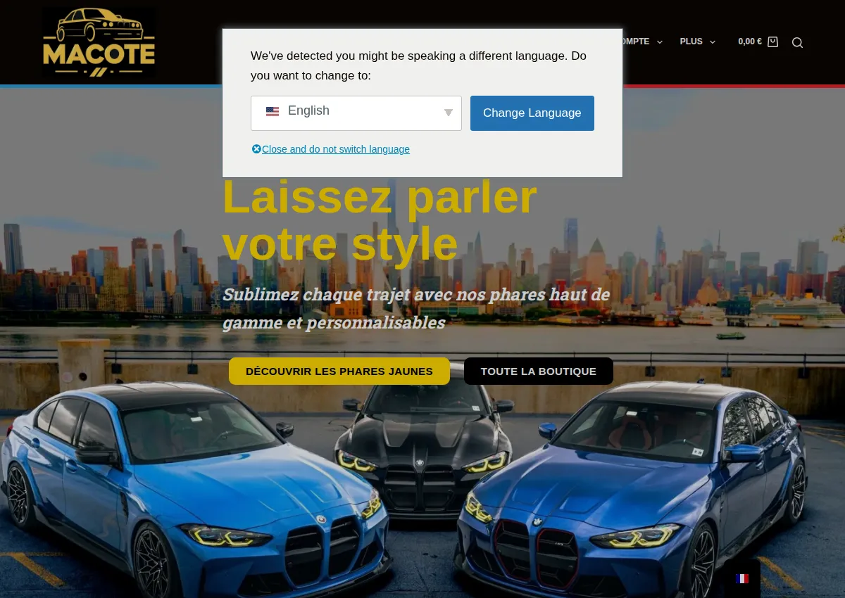 Store homepage