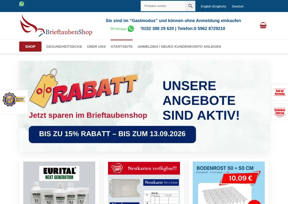 Store homepage